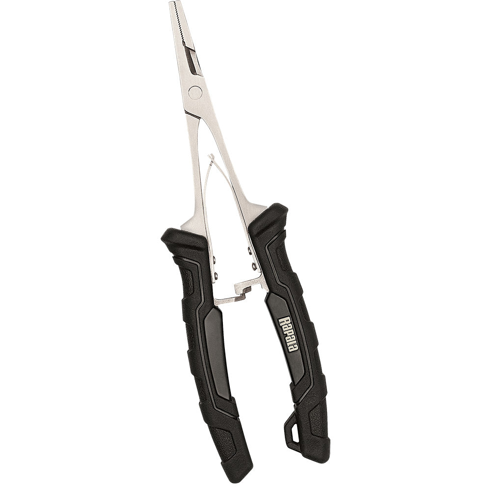 Rapala 7 inch Precision Forceps with stainless steel construction and built-in line scissors