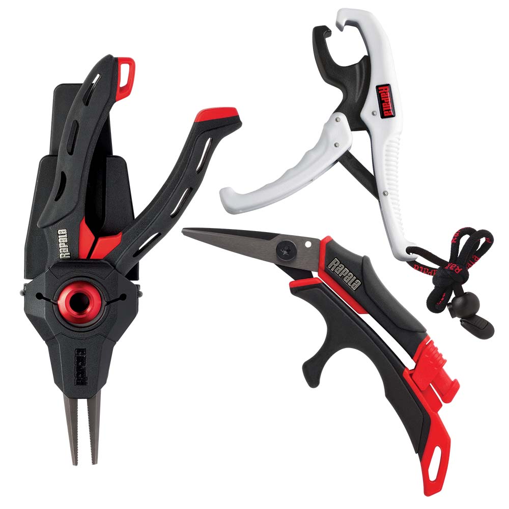 Rapala Performance Tool Combo with 6-inch Mag Spring Pliers, Precision Line Scissors, and 6-inch Floating Fish Gripper