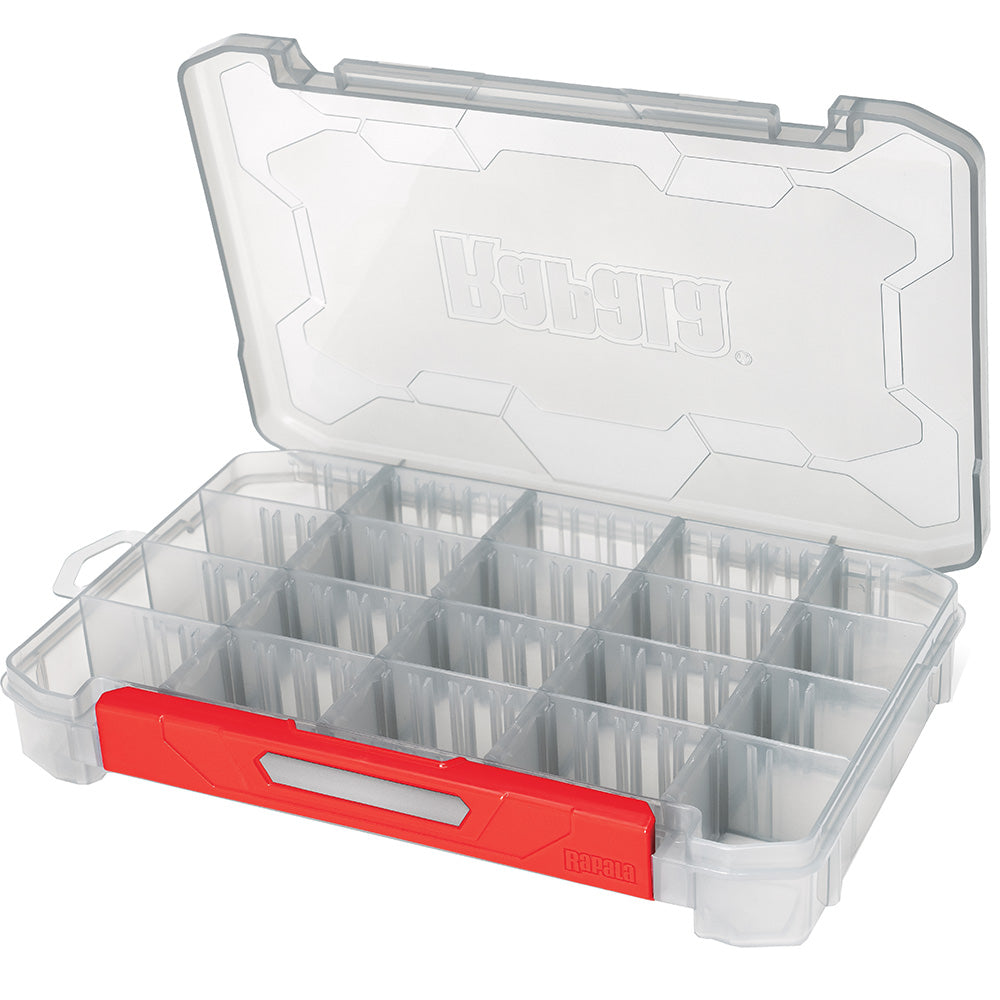 Rapala RapStack 3600 Tackle Tray with adjustable dividers and quick latch, 11x7x1.75 inch stackable design