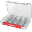 Rapala RapStack 3600 Tackle Tray with adjustable dividers and quick latch, 11x7x1.75 inch stackable design