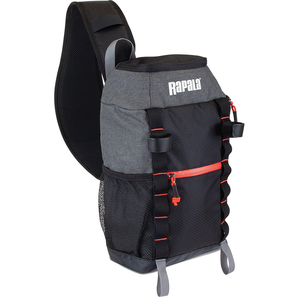 Rapala Venture 8 Sling Pack for shore and kayak fishing with 8-liter compartment and padded shoulder strap