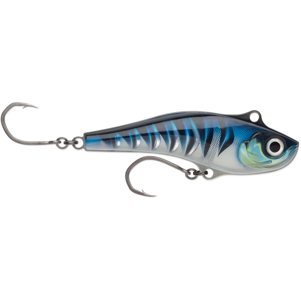 Rapala Sarda 22 trolling lure in Silver Blue Mackerel, 7-inch stainless steel body with VMC TechSet hooks