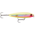 Rapala Skitter Walk 08 topwater lure in Holographic Bone Chartreuse, 3-1/8 inch walk-the-dog bait with VMC black nickel hooks