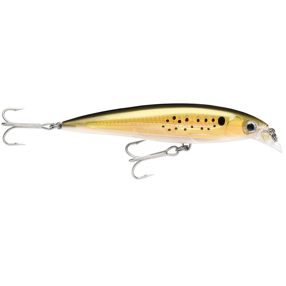 Rapala X-Rap Saltwater 4-3/4 inch suspending slashbait lure in Bunker color with holographic foil and VMC Perma Steel treble hooks