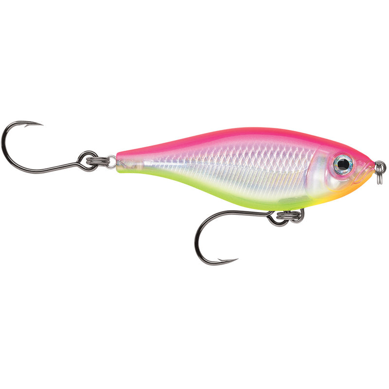 Rapala X-Rap Twitchin' Mullet 3-1/8 inch Electric Chicken slow-sinking inshore lure with VMC 2/0 hooks