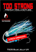 Ice Strong Outdoors - Too Strong Premium Trolling Flies - 3 Pack Unrigged