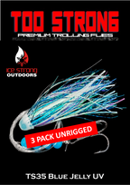 Ice Strong Outdoors - Too Strong Premium Trolling Flies - 3 Pack Unrigged