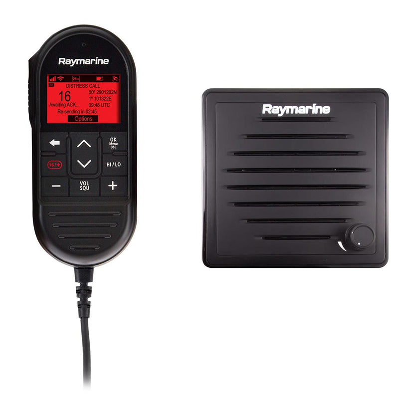 Raymarine Ray90 Wired Second Station Kit with passive speaker, RayMic handset, and 10M extension cable