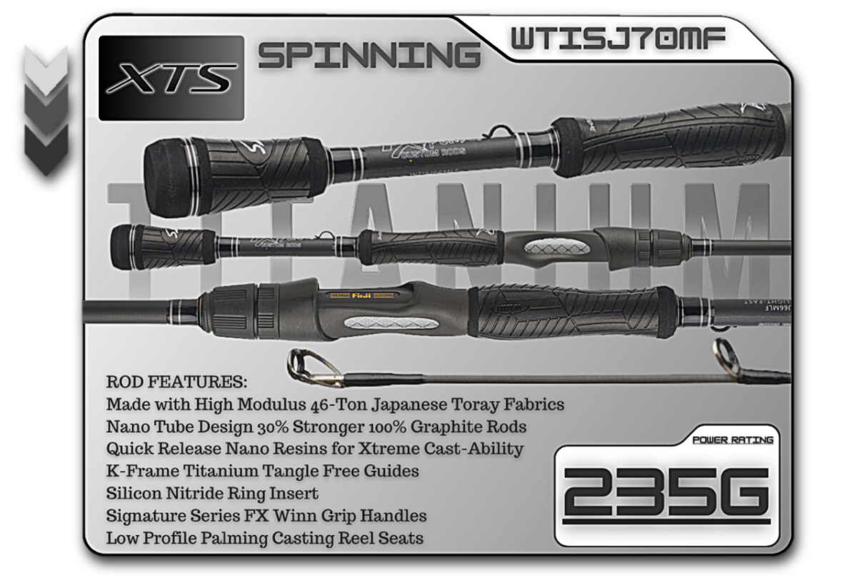 WTISJ70MF   7'0" Medium Fast Spinning Rod  **TITANIUM SERIES**