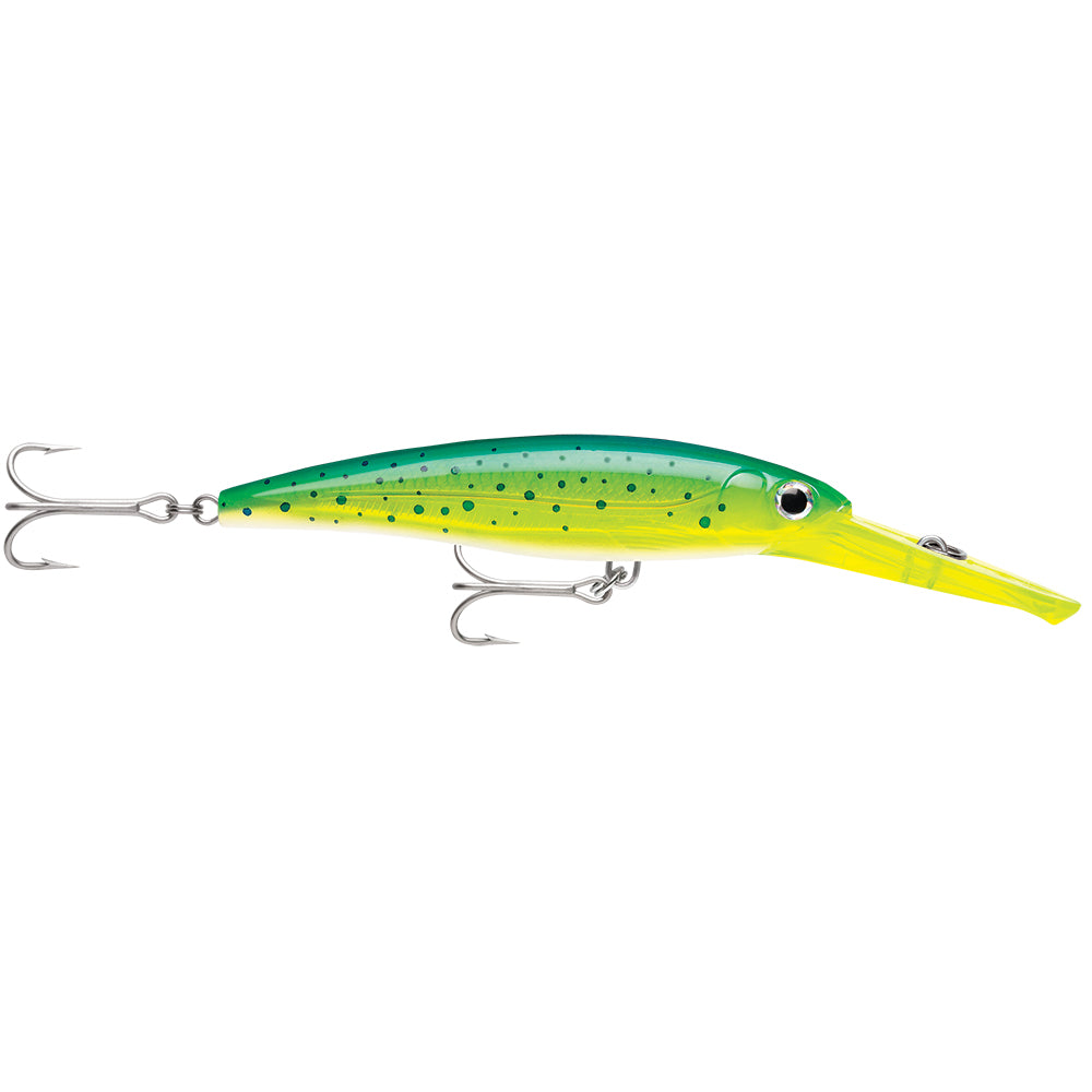 Rapala X-Rap Magnum 20 Dorado deep-diving trolling lure with holographic foil body and VMC 4X hooks