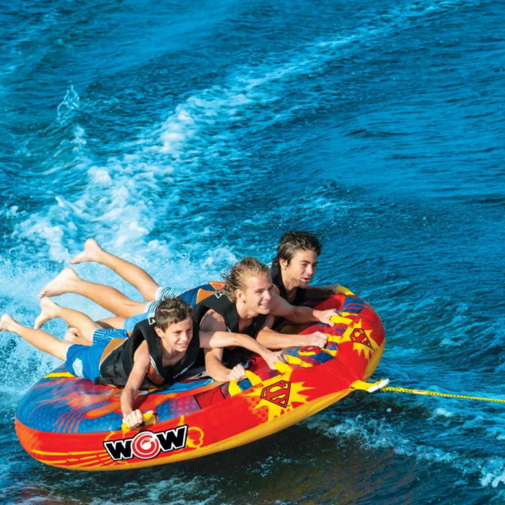 WOW Sports DC Comics Superman 3-Person Soft Top Deck Tube Towable