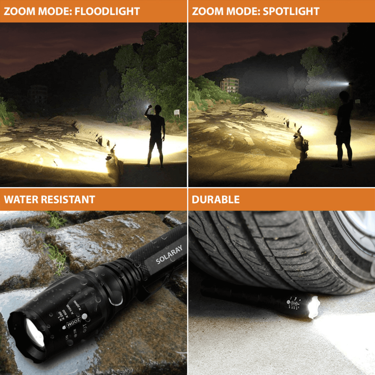 Solaray ZX1-XL 18650 Tactical Flashlight