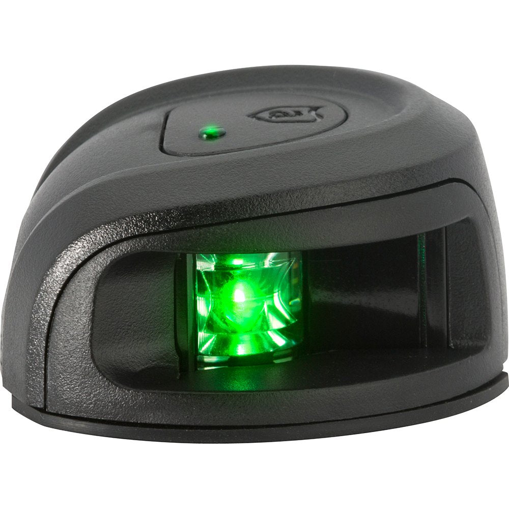 Attwood LightArmor Deck Mount Navigation Light - Black Composite - Starboard (green)