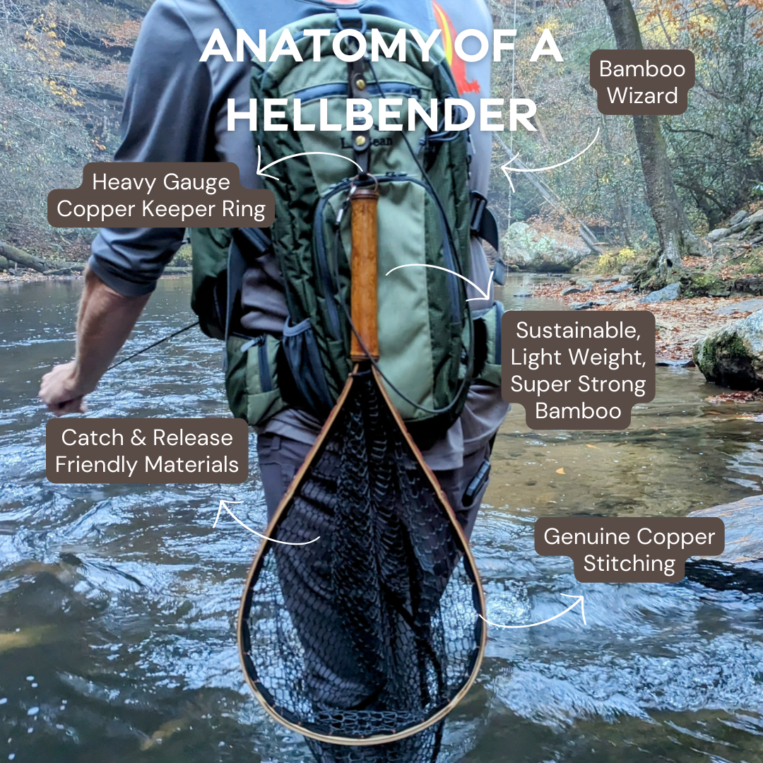 Pocket Water Wide - Bamboo Fly Fishing Landing Net/Hand Net
