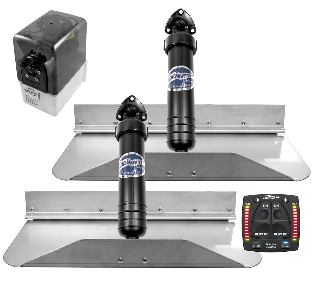 Bennett Marine 18x9 Hydraulic Trim Tab System w/One Box Indication