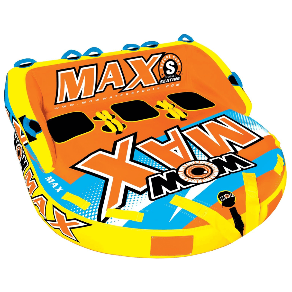 WOW Watersports Max Inflatable Towable Deck Tube for up to 3 Riders