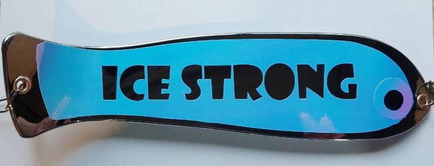 Ice Strong Outdoors - 12" Chrome JUDY or PERSONALIZED Dual Fin Fishblade!