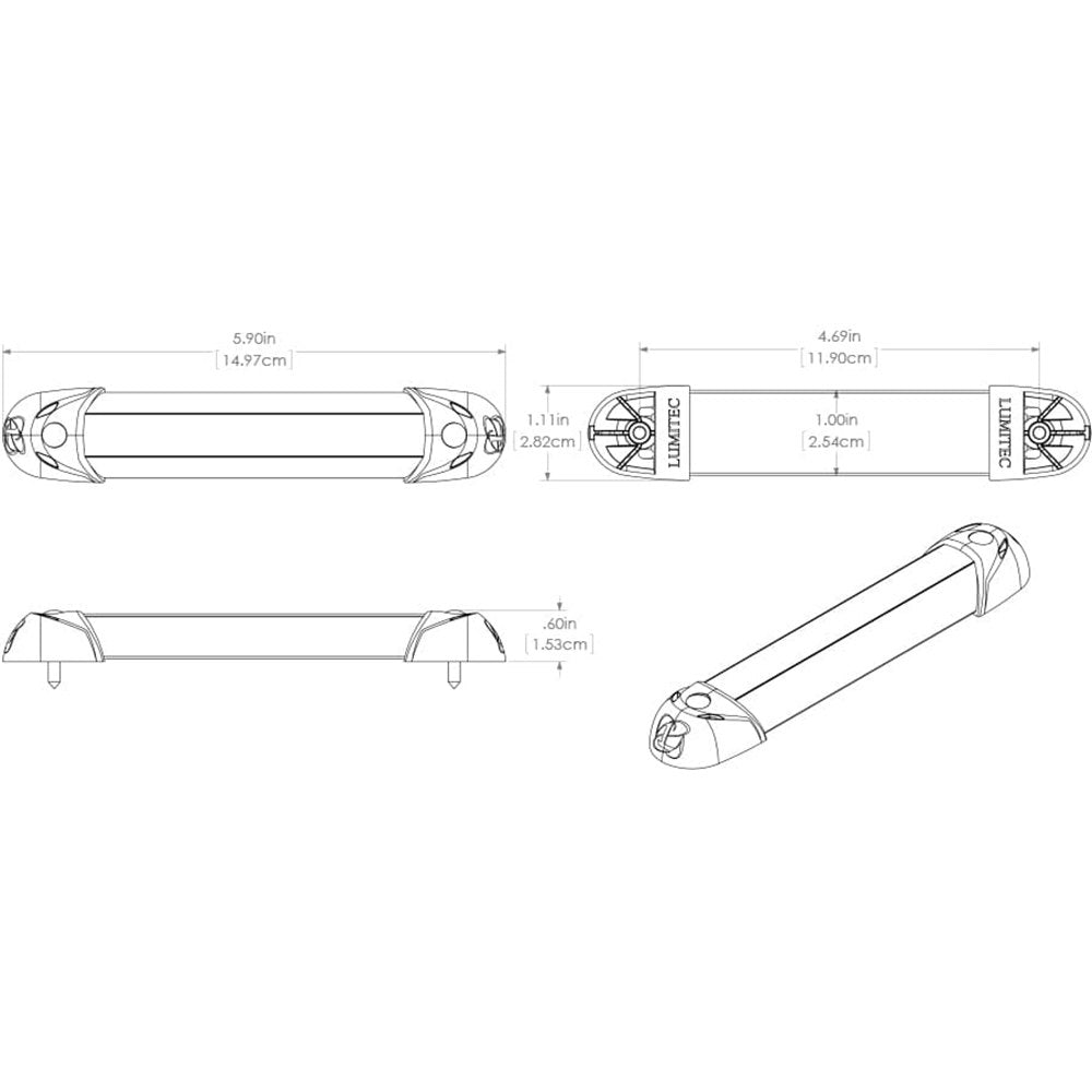 Lumitec Mini Rail2 – 6" LED Utility Light - Spectrum RGBW