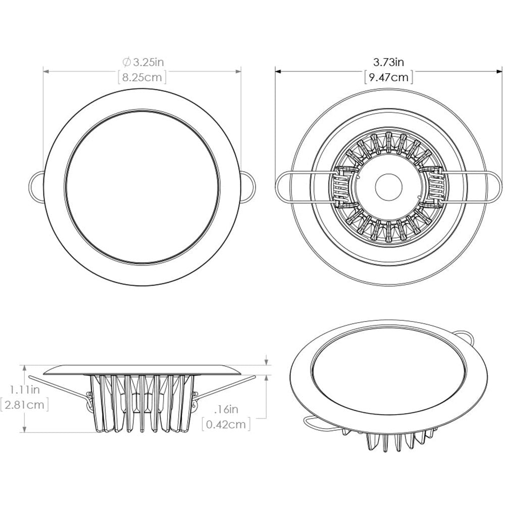 Lumitec Mirage - Flush Mount Down Light - Glass Finish/White Bezel - 3-Color Red/Blue Non-Dimming w/White Dimming