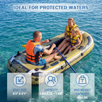 3-Person Inflatable Fishing Boat with Oars and Pump